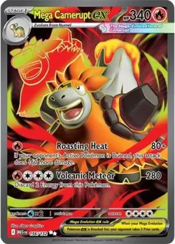 1x Mega Camerupt ex (#156/132) - Holofoil NM Eng Pokemon - ME01: Mega Evolution - Image 1