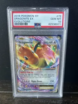 Pokemon 2016 XY Evolutions Dragonite EX #72 PSA 10 Gem Mint Rare - Image 1