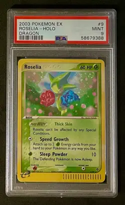 2003 Pokemon EX Roselia Holo Dragon PSA 9 - Image 1
