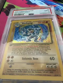 PSA 9 MINT Machamp Holo Rare 1st Edition #8 1999 Pokemon Base Set English WOTC - Image 2