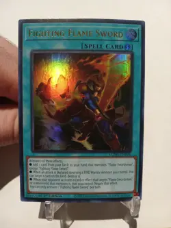 Yu-Gi-Oh! TCG Fighting Flame Sword Ultra Rare, MZMI-EN008, 1st Edition NM - Image 1