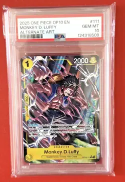 Monkey D. Luffy OP10-111 ENGLISH One Piece Royal Blood (Alt Art) - PSA 10 - Image 1