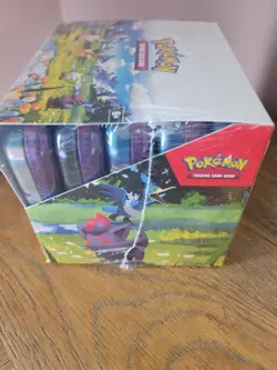 Pokemon Ascended Hereos Mini Tin Display Sealed Small Tear In Plastic - Image 2
