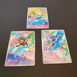 Pokemon First Partner Illustration Collection Series 1 Popplio, Litten, Rowlet - Image 1