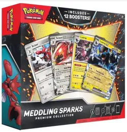 Pokemon Meddling Sparks Premium Collection - 12 Booster Packs + 4 Foil Promos - Image 1