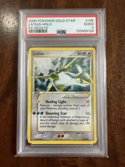 2005 Pokemon Latias #105 Holo Gold Star w/ Swirl PSA 2 - Image 1