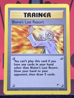 Blaine’s Last Resort 105/132 Gym Heroes WOTC Pokemon TCG Uncommon 1999 NM - Image 3