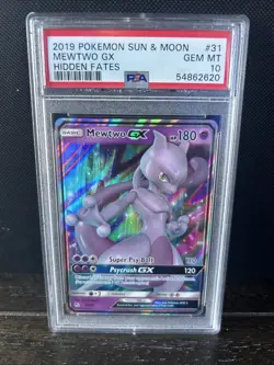 2019 Pokemon S & M Mewtwo GX Hidden Fates #31/68 PSA 10 - Image 1