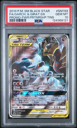 2019 POKEMON SM BLACK STAR PROMO #SM193 FULL ART/GARCHOMP & GIRATINA GX PSA 10 - Image 1
