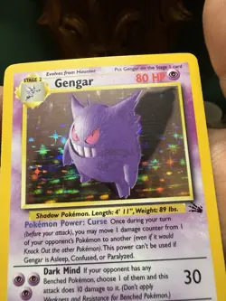 Pokemon Gengar 5/62 Fossil Holo Rare 80 HP Stage 2 English Keiji Kinebuchi - Image 4