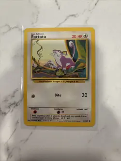 Rattata 61/102 - VINTAGE WOTC POKEMON CARD - BASE SET - NM - Image 1