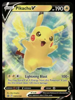 Pokemon Cards Pikachu V SWSH198 SWSH Black Star Promo NM - Image 1