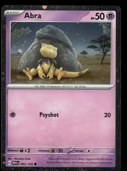 Pokemon Cards Abra 063/165 151 Cosmos Holo Common NM - Image 1