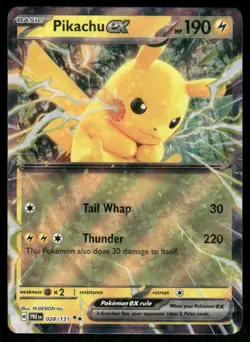 Pokemon Cards Pikachu ex 028/131 Prismatic Evolutions Double Rare NM - Image 1