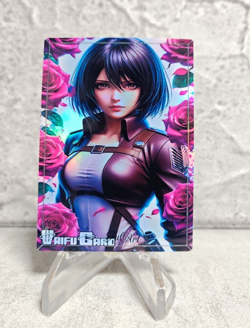 Mikasa Ackerman Trading Card Waifu Goddess Story Anime Girl holo Karte Manga - Image 1