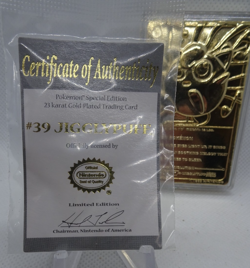 Pokemon Jigglypuff 23K Gold Plated Trading Card with Sealed COA 1999 Burger King - Image 4