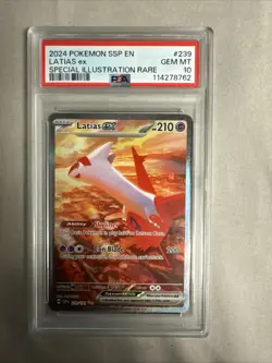 Pokemon Card Latias EX 239/191 Sv08: Surging Sparks Holo PSA 10 Gem Mint - Image 1