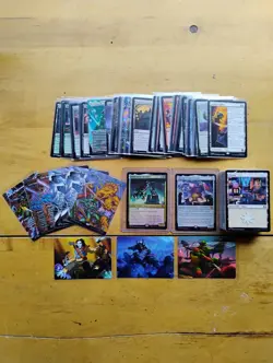 Lot of 70 TMNT MTG Rare, Mythic Rare, Foil & Art Cards + Sealed Pack of 90 Lands - Image 1