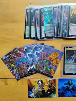 Lot of 70 TMNT MTG Rare, Mythic Rare, Foil & Art Cards + Sealed Pack of 90 Lands - Image 2