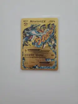 M Charizard EX Gold Metal Pokemon Card Fan Art/Collectible - Image 1