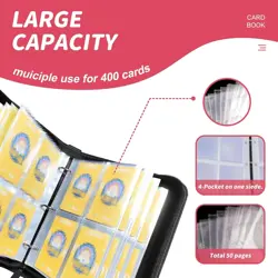 Pink Pokemon Card Ring Binder Album Collection Pocket 400 Trading Card Case - Image 4