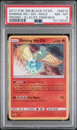PSA 8 Shining Ho-Oh Holo Holo #SM70 2017 Pokemon Black Star Promo 141433263 - Image 1
