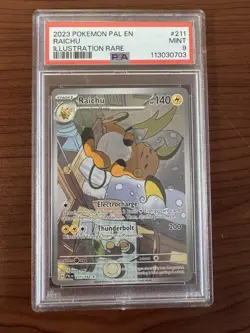 2023 POKEMON PAL EN-PALDEA EVOLVED ILLUSTRATION RARE #211 RAICHU PSA 9 - Image 1