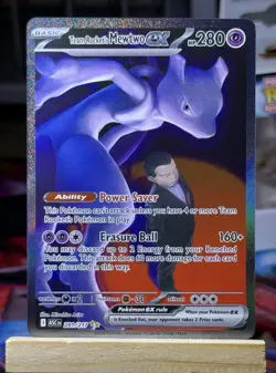Pokemon TCG Team Rocket's Mewtwo EX SIR 281/217 NM Ascended Heroes - Image 1