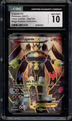 READ DESCRIPTION❗ Pokemon CGC 10 Fates Collide Full Art Zygarde EX 54A/124 - Image 1