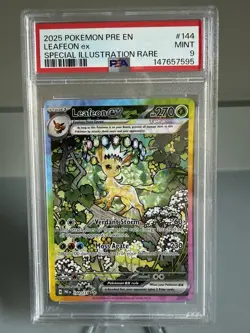 2025 POKEMON PRE EN-PRISMATIC EVOLUTIONS #144 LEAFEON EX SIR MINT PSA 9 - Image 1