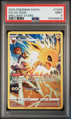 2022 POKEMON SWORD & SHIELD BRILLIANT STARS #TG04 FULL ART/JOLTEON PSA 9 - Image 1