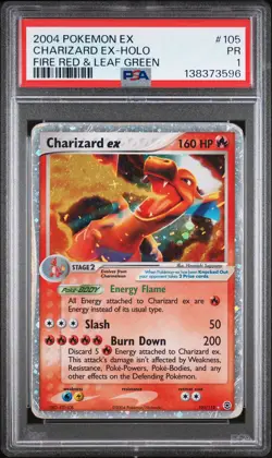 2004 POKEMON EX FIRE RED & LEAF GREEN #105 CHARIZARD EX-HOLO PSA 1 - Image 1