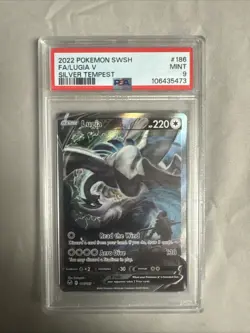 2022 Pokemon SWSH Silver Tempest Lugia v Alt Art #186/195 PSA 9 - Image 1