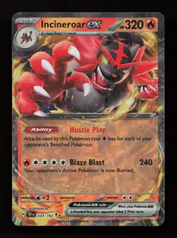 Incineroar ex 034/162 Double Rare Temporal Forces Pokemon Near Mint - Image 1