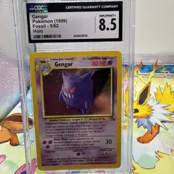 1999 Pokemon CGC 8.5 Gengar Holo - Fossil 5/62 - Image 1