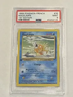 Pokemon PSA 9 MINT FRENCH 1999 1st Ed Base Set Magicarpe (Magikarp) #35 - Image 1