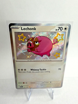 Pokemon TCG NM Lechonk 207/091 SV: Paldean Fates Shiny Holo 2024 - Image 1