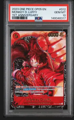 2023 One Piece OP05 Monkey D. Luffy 1st Anniversary ST01-012 PSA 10 English - Image 1