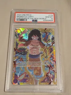 One Piece CCG Monkey.D.Luffy OP09-119 Secret Rare Foil PSA 10 - Image 1