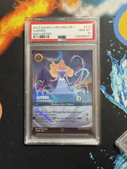 PSA 10 GEM MINT - Disney Lorcana EN 1 Aurora Dreaming Guardian Enchanted 213/204 - Image 1