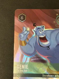 Disney Lorcana Double Sword Error Enchanted Genie On The Job First Print 209/204 - Image 2