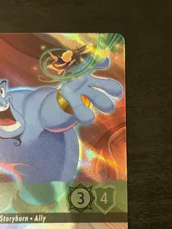 Disney Lorcana Double Sword Error Enchanted Genie On The Job First Print 209/204 - Image 3