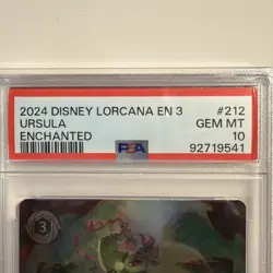 2024 DISNEY LORCANA EN 3 - URSULA - DECEIVER OF ALL - Enchanted #212 - PSA 10! - Image 5