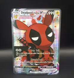 Pikachu Cosplay Deadpool Venom Wolverine Marvel Custom Art Card Holo Foil - Image 4