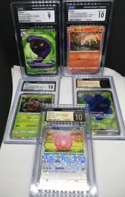 CGC 10 9 Pokemon Card Lot Of 5 004/032 007/032 185/165 124/108 15 03/05 JP CN EN - Image 1