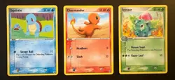 Pokemon Fire Red and Leaf Green 3 Card Lot Squirtle, Charmander, Ivysaur LP - Image 1