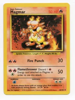 Magmar 36/102 Base Set Pokemon Card NM - LP WotC - Image 1