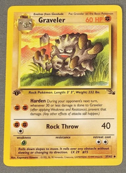 Mint/NM - Graveler - 37/62 - 1st Edition - Fossil - Pokemon Card - Image 1