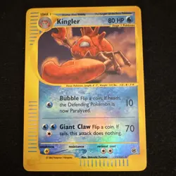 Pokemon Kingler Expedition Base Set 015/165 Rev HOLO Rare 80 HP Stage 1 English - Image 1