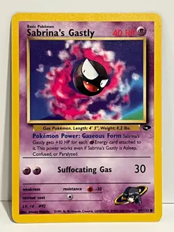 Vintage 2000 Pokemon TCG Gym Challenge SABRINA'S GASTLY 97/132 LP-MP Eng. Unltd. - Image 1